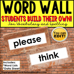WORD WALL Interactive Vocabulary Books EDITABLE 